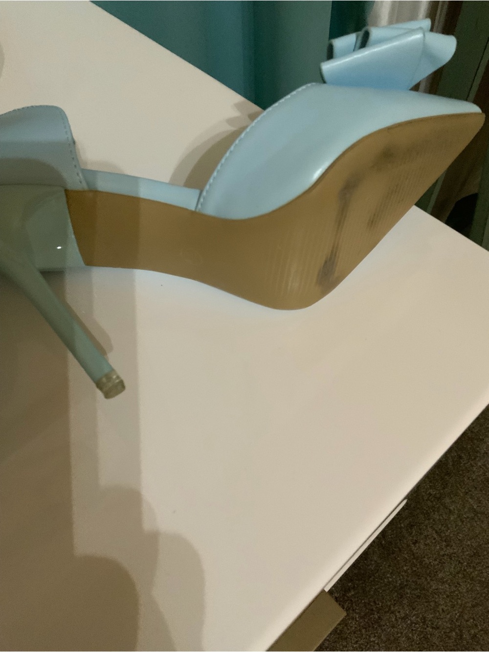 Light Blue Stiletto Ankle-Strap Heels